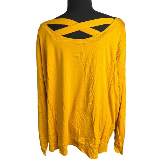 Anybody Cozy Knit Criss Cross Back Long Sleeve Top GOLDEN NWOT SIZE 3XL - Picture 5 of 9